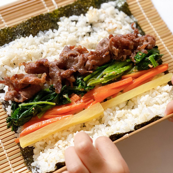 キンパの巻き方、切り方もマスター出来ます！