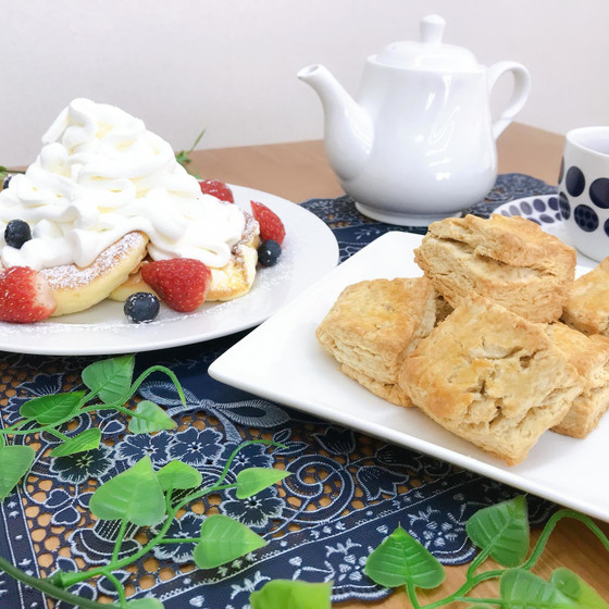【アフタヌーンティーレッスン】フワフワパンケーキ＆黒糖スコー