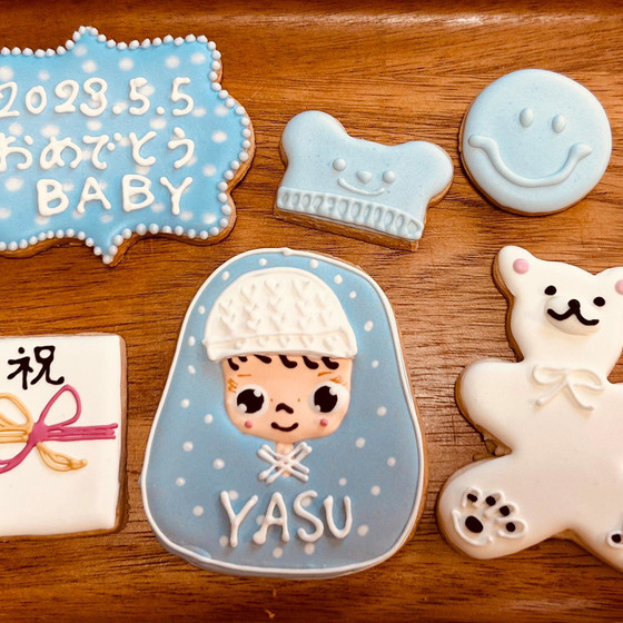 【赤ちゃん誕生お祝いクッキー】体に優しい米粉アイシングクッキーレッスン