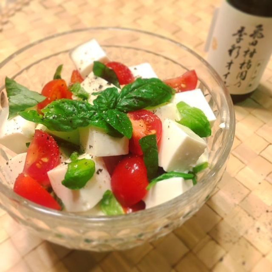 塩豆腐のカプレーゼ