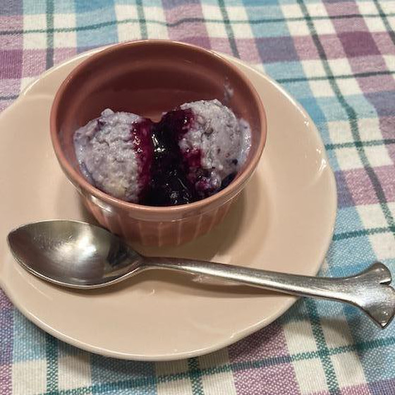 豆腐とブルーベリーのシャーベット