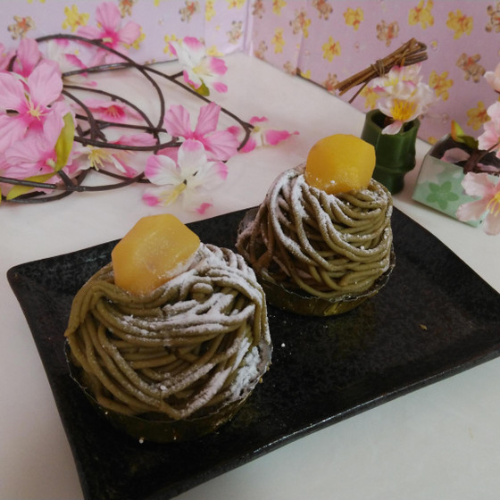 抹茶のモンブランタルト