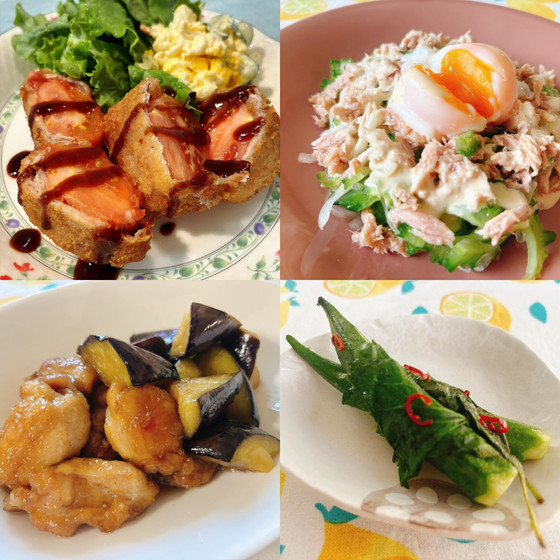 夏野菜のいろいろおかずでワンプレートランチ♪