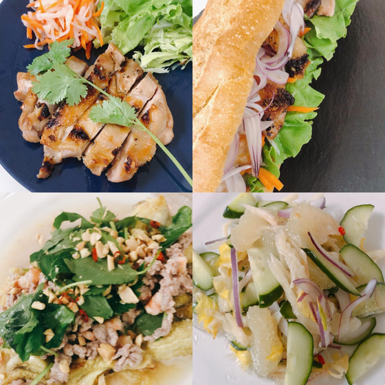 ハーブやたくさんの野菜を使ったエスニック料理