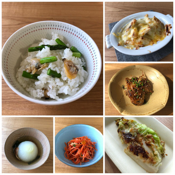春野菜たっぷりの食卓(お料理）