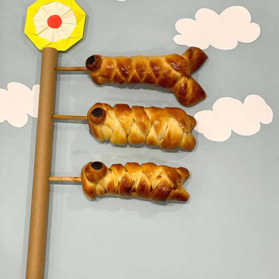 親子クッキング「こいのぼりのパン」