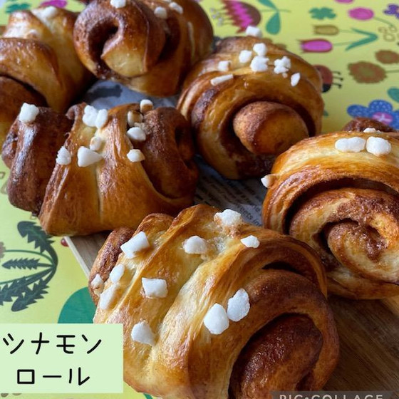 シナモンロール（フィンランド風）＋とっても簡単なお菓子（いちじくとくるみのスコーン）パンのみの受講も可能