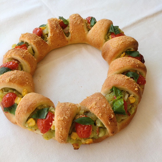【12月】ジェノベーゼポテトのクリスマスリースパン