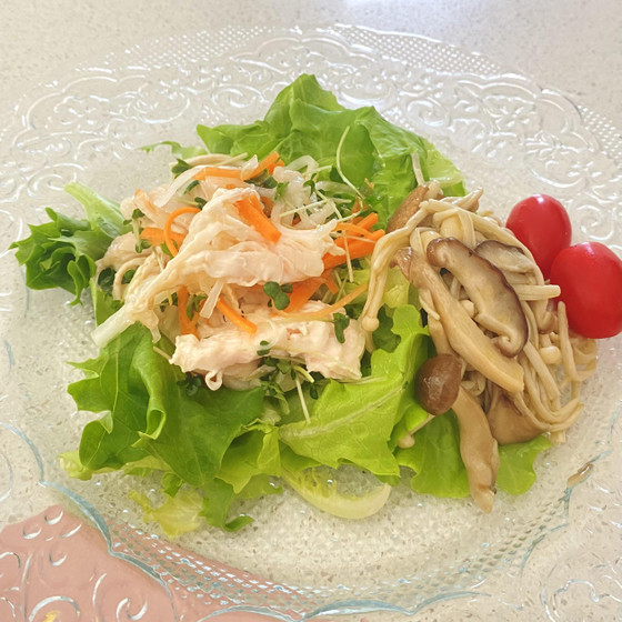 きのこのマリネ
やわらかサラダチキン