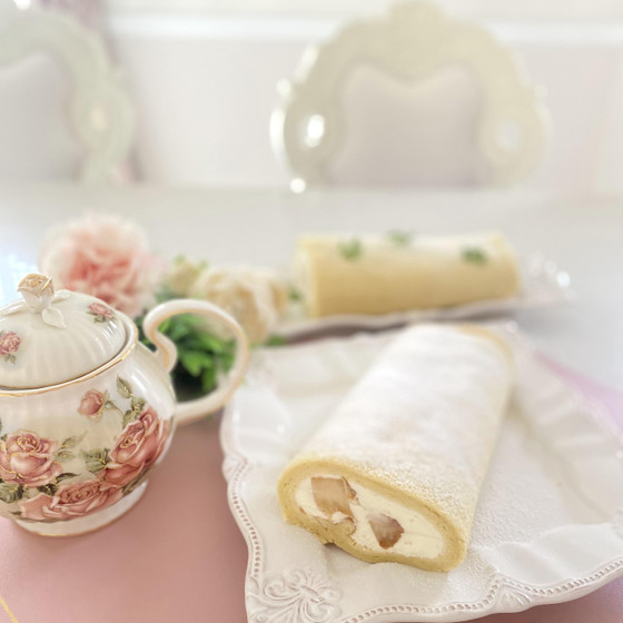 グルテンフリーレッスン　桃の米粉ロールケーキ＆アフターヌーンティー