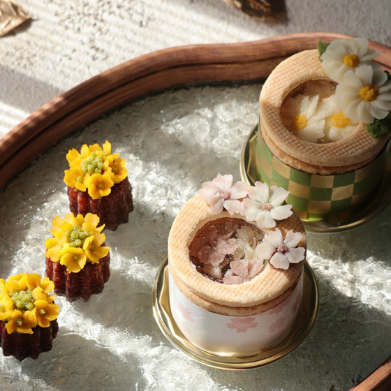 【あんこのお花絞りレッスン】玉手箱タルトと菜の花カヌレ〈米粉使用〉