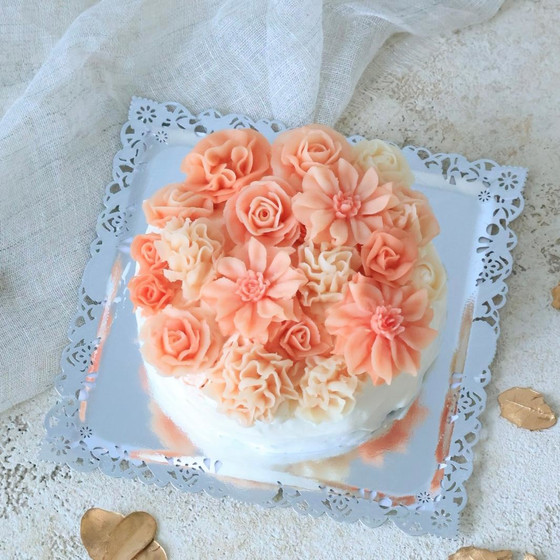 【お花絞りレッスン】期間限定⭐︎花束チーズケーキ