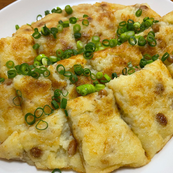 長芋と納豆のふわふわ焼き❣
