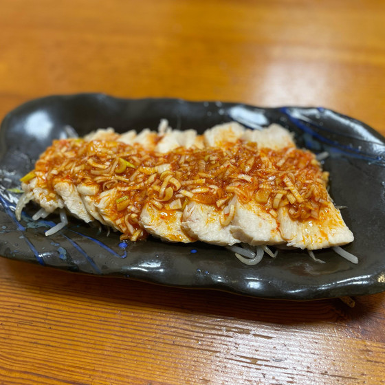 鶏むね肉のピリ辛よだれ鶏