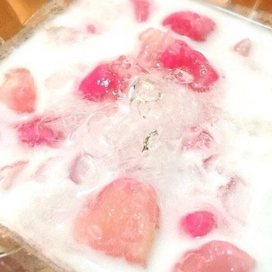 くわい入りココナッツミルクのデザート