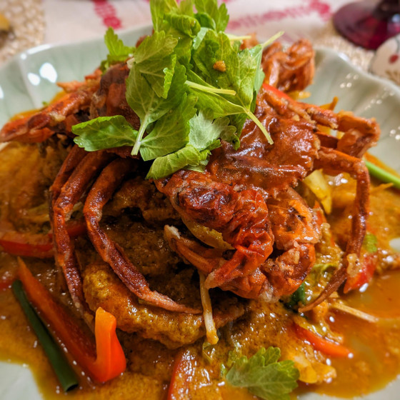 ソフトシェルクラブのカレー炒め