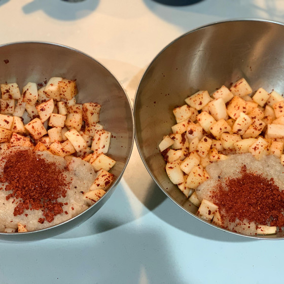 【韓国カクテキ作り】大根のカクテキ、スパムと豆腐のチゲ（カクテキお持ち帰り付き）