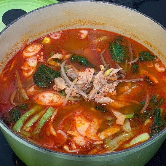 タッケジャン（닭개장 鶏肉の辛いスープ）、ケランチム（계랑찜 韓国茶碗蒸し）レッスン！