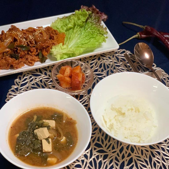 豚肉のコチュジャン炒め・大根の葉の味噌チゲ レッスン！
