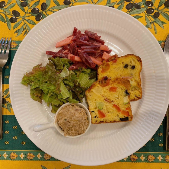 フランス料理基礎レッスン、ケークサレと豚のリエット、ムース・オ・ショコラ