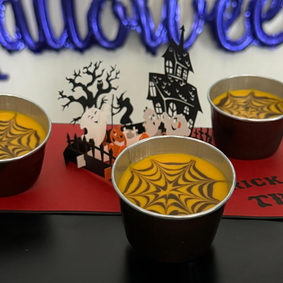 キッズレッスン　　ハロウィンのかぼちゃプリン