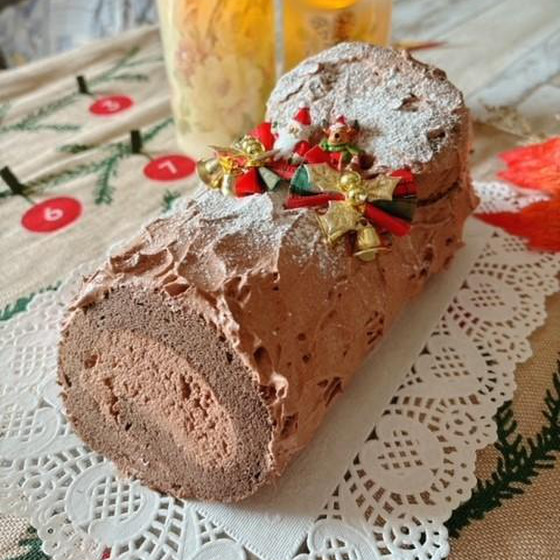 大豆粉で作るXmasブッシュ・ド・ノエル