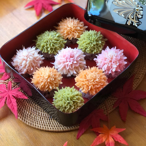 秋のお花絞り