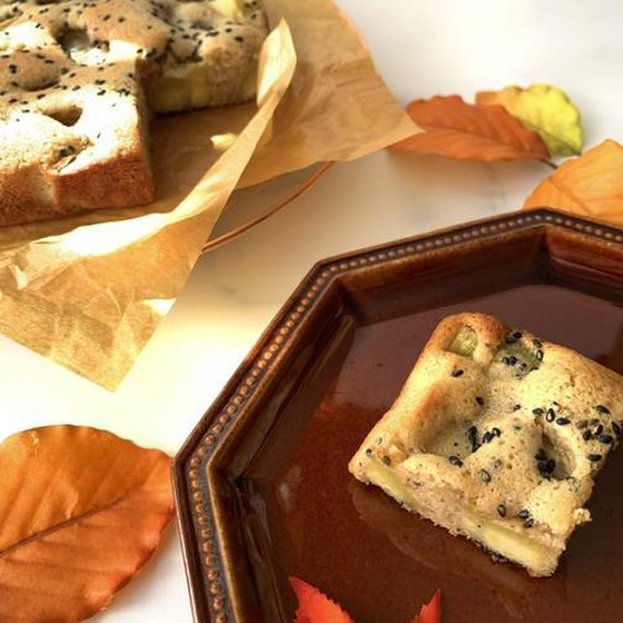 米粉で作るさつまいもスクエアケーキ