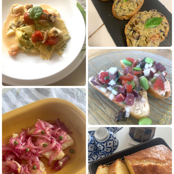 近くのスーパーで揃う材料で作れる♪本当はかんたん・楽チンなのに頑張った感増し増し❣️夏の食材のイタリア料理フルコースレッスン