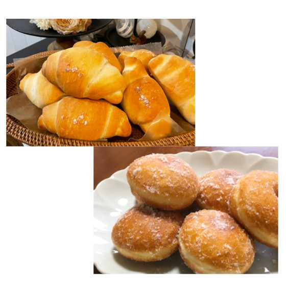 塩パンと生ドーナツ