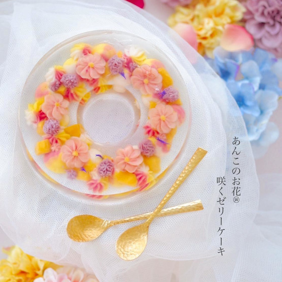 あんこのお花®︎咲くゼリーケーキ