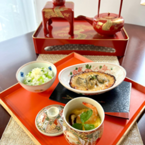 「新年のお稽古始めを寿ぐ　日本料理＆鼓体験」