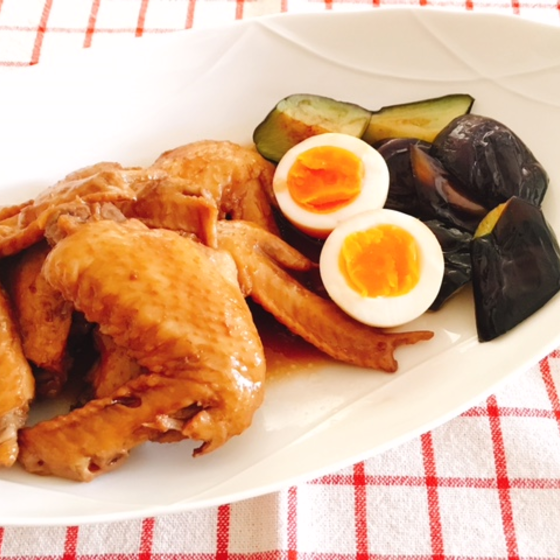 置いてけぼりなし【4名限定オンラインレッスン】夕飯はこれで決まり　鶏手羽ポン酢煮＋味卵、青梗菜とベーコンのミルクスープ、サツマイモのきんぴら、カブのマスタードサラダ