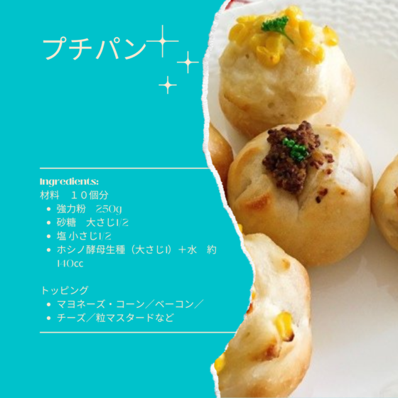パン作り初めてさんも失敗なく作れる　ホシノ酵母パン体験レッスン　酵母生種の作り方・生地のこね方・プチパン成形から焼成動画プレゼントつき