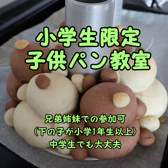 【小学生限定】ぬいぐるみみたいなくまのちぎりパン①【単発レッスン】