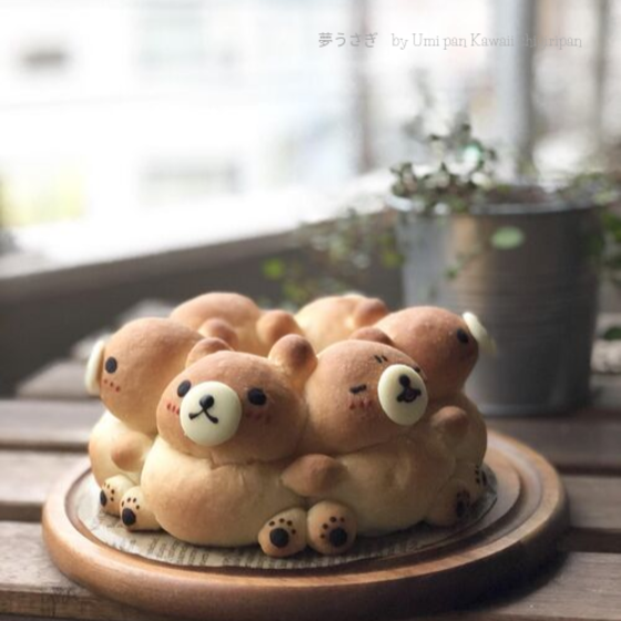 こんがりくまさんの３Dちぎりパン
