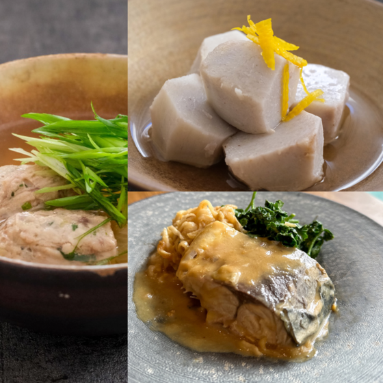【ほっこり基本の和食　冬編】サバの味噌煮、サバのつみれ汁、百合根のがんもどき、里芋の白煮