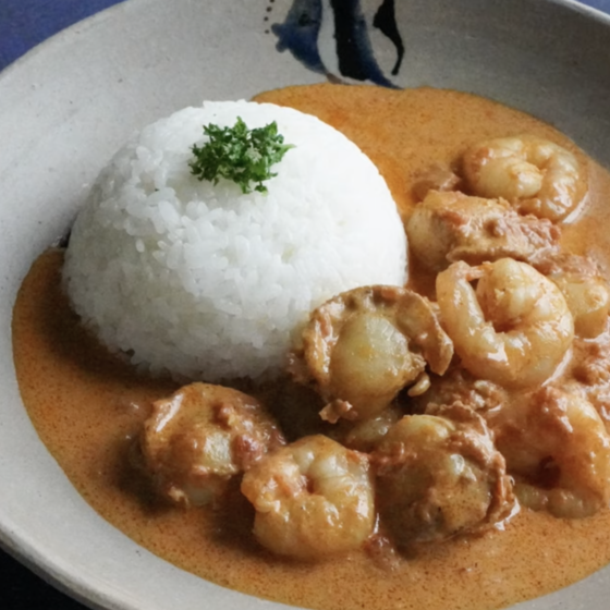 【9月】ひろこぱんと『包丁使わずたった15分で完成！シーフードトマトクリームカレー』を作っておしゃべりしましょう♪