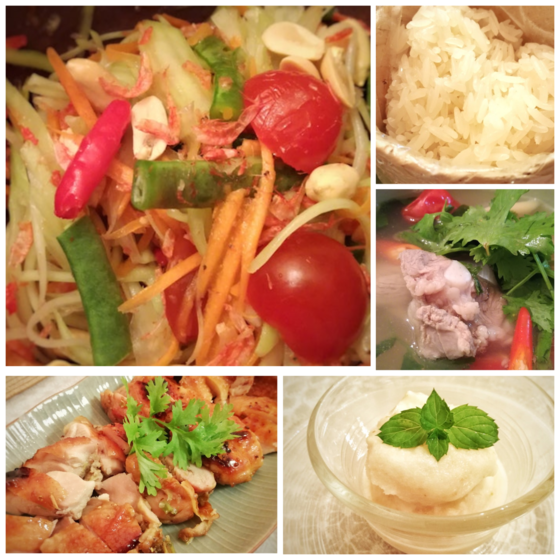 人気タイ東北料理！青パパイヤサラダ＆タイ風焼き鶏