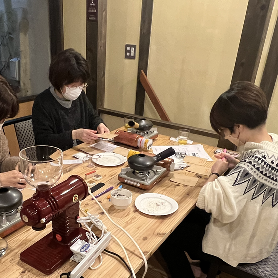 珈琲手焙煎体験とドリップバッグ作り