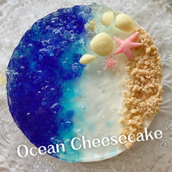 7月のケーキ「海のチーズケーキ」