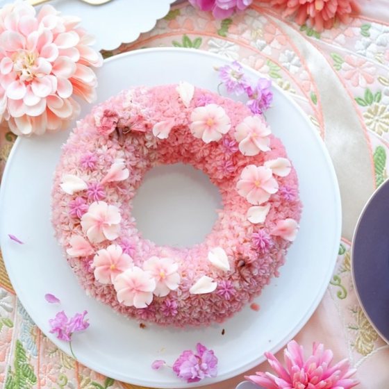 桜のリースケーキ