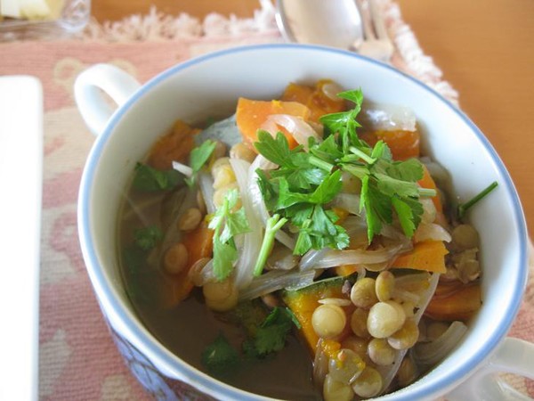 レンズ豆と旬野菜のスープ