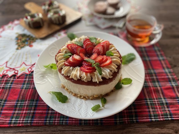 米粉スポンジ生地と豆腐クリームでクリスマスケーキを作りました