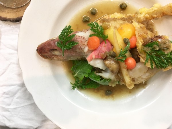 白身魚のシヴェは 作り方から楽しくて
美味しい。
