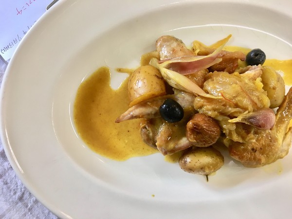 程よいスパイス。若鶏とドライいちじく ミョウガの煮込み。