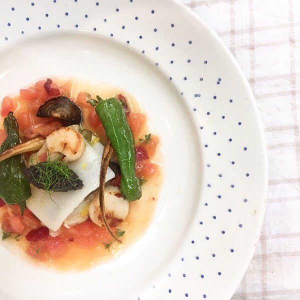 中華の腸粉をフレンチ仕立てに。
簡単 夏のフランス料理です。
