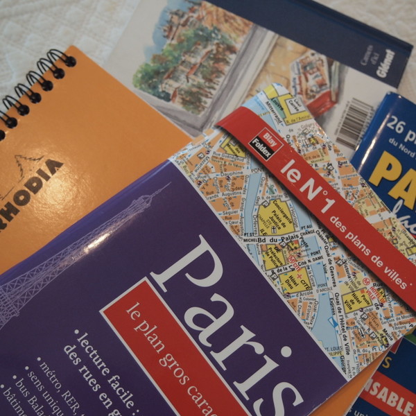 フランス語レッスンではパリの地図をみながらお店のご紹介も。