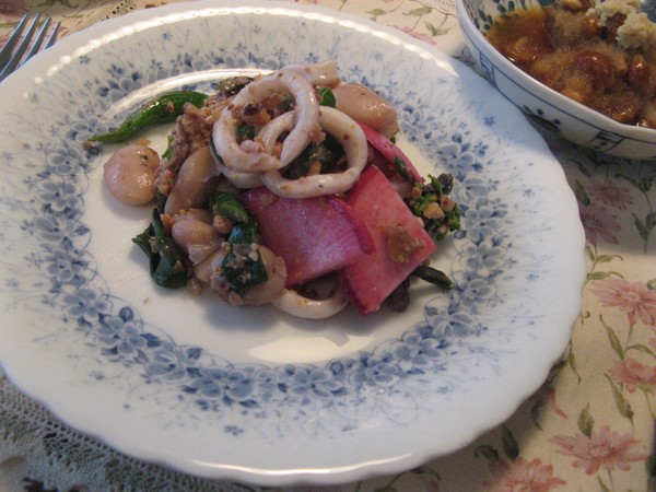 白花豆のサラダくるみ風味