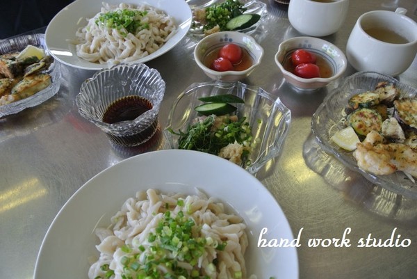初夏のうどん作り